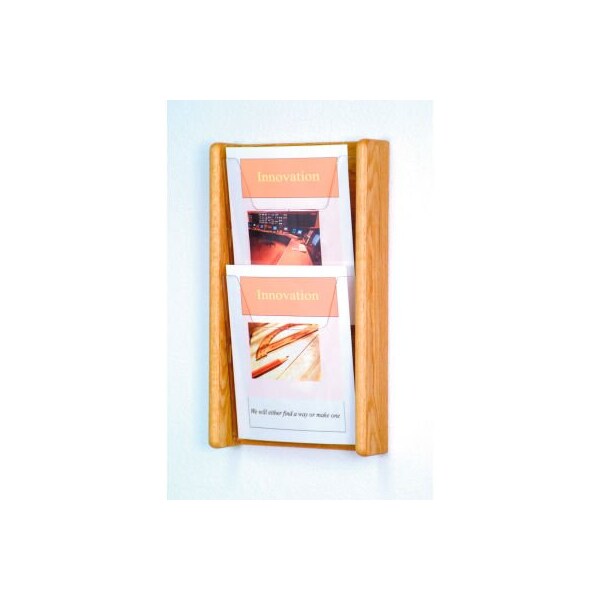 Wooden Mallet 2 Pocket (2H) Acrylic & Oak Wall Display - Light Oak AC19-2LO - main